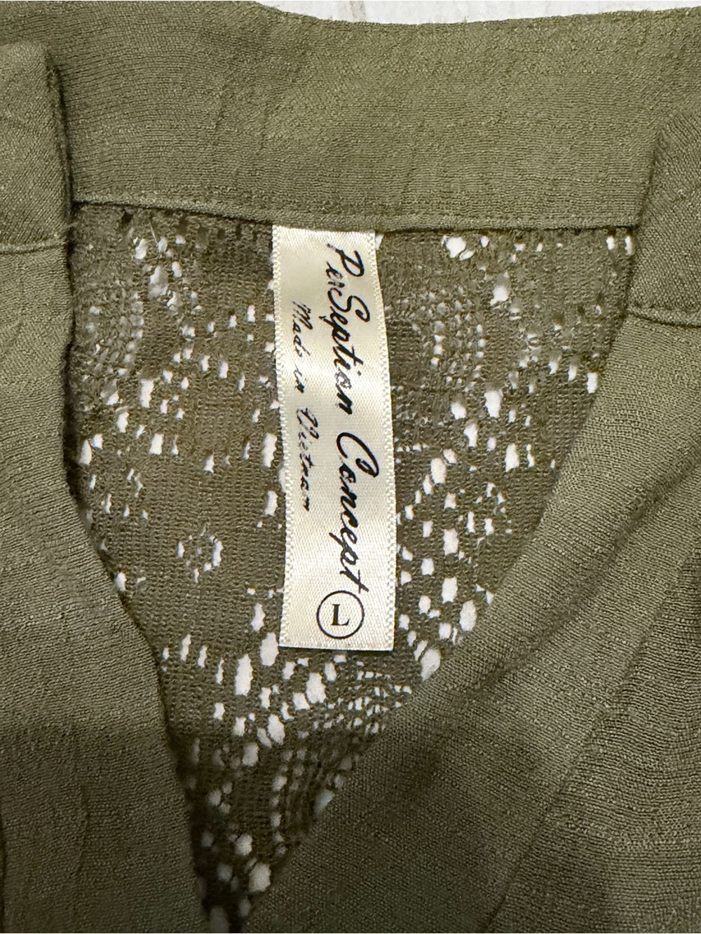 PerSeption Concept Olive Tie-Hem Short Sleeve Blouse - Picture 3 of 4